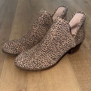 Cheetah print booties